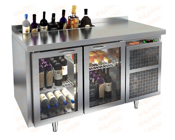 Стол холодильный HICOLD SNG 11 HT V, с бортом, 2 двери (+2...+10°С)